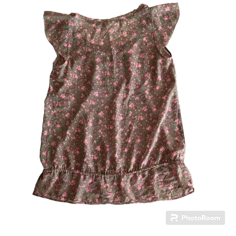 Motherhood Maternity green floral size M cap sleeve scoop neck top